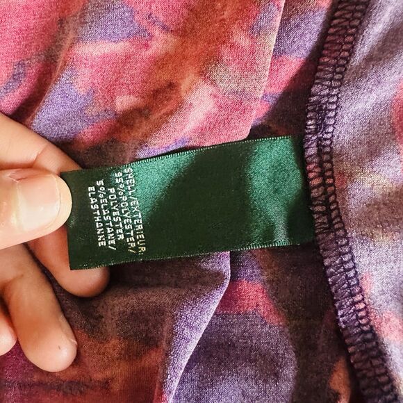 RALPH LAUREN Women's Faux Wrap Floral Sheath Dress Size 10 Red ]Stretch - Picture 11 of 14